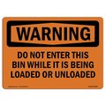 Signmission Safety Sign, OSHA WARNING, 10" Height, Rigid Plastic, Grain Bin Silo Safety, Landscape OS-WS-P-1014-L-11962